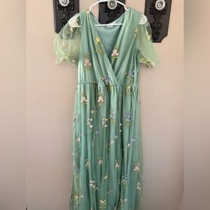 Baltic Born Green Floral Maxi Dress